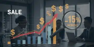 Upward trending sales chart with 15% increase highlighting Q1 2025 growth strategies