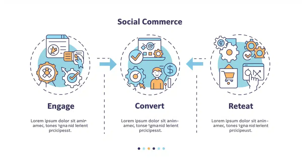 Visual representation of the 3-step social commerce blueprint