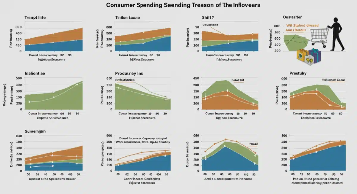 Consumer spending trends graphic showing shifts in holiday purchases due to inflation.