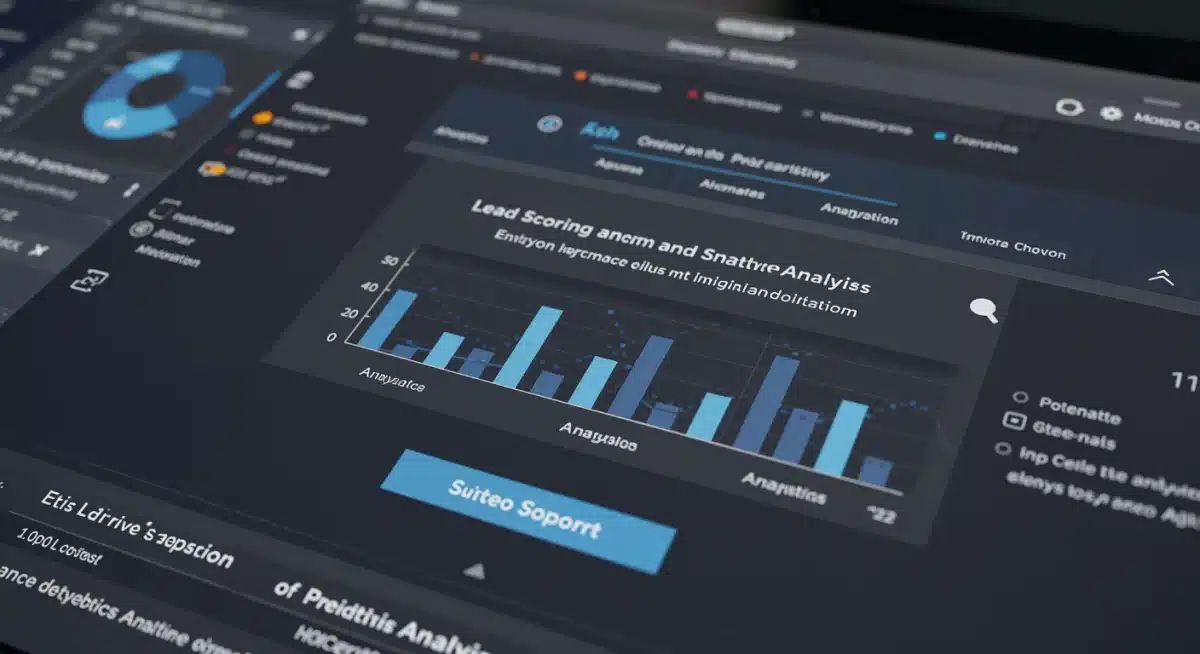 CRM interface displaying lead scoring and predictive analytics features