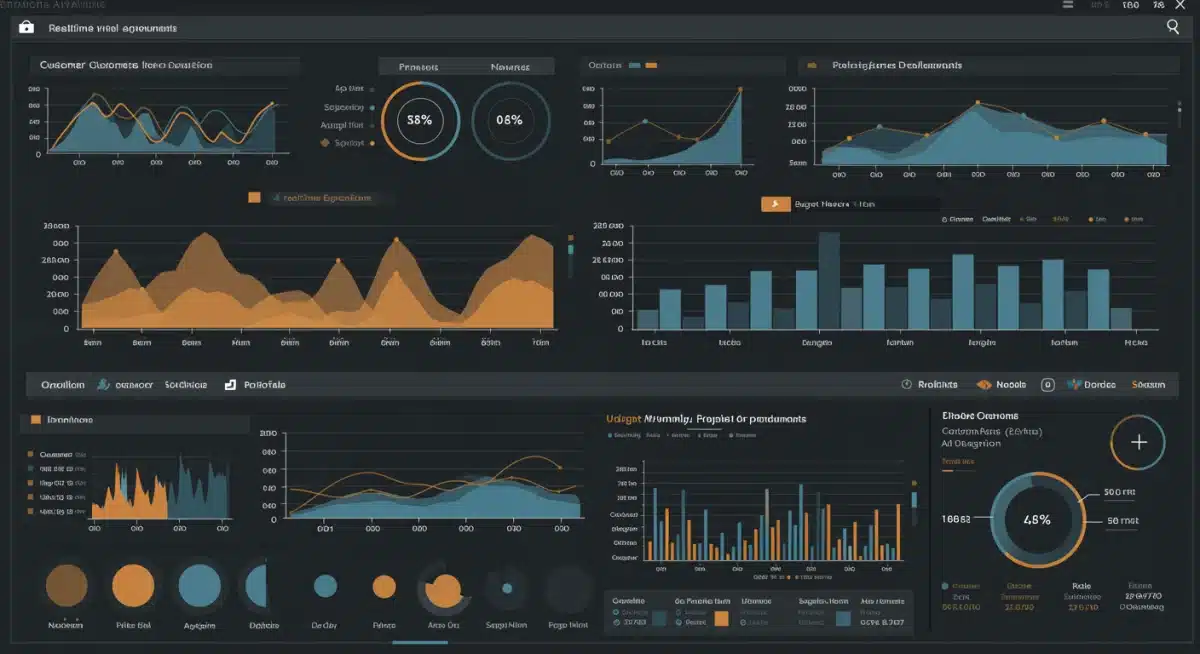 Data analytics dashboard showing real-time marketing performance metrics.