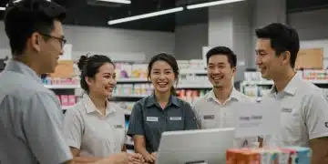 Diverse retail team providing excellent customer service in a modern store setting