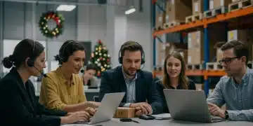 E-commerce team efficiently managing holiday season operations in 2025