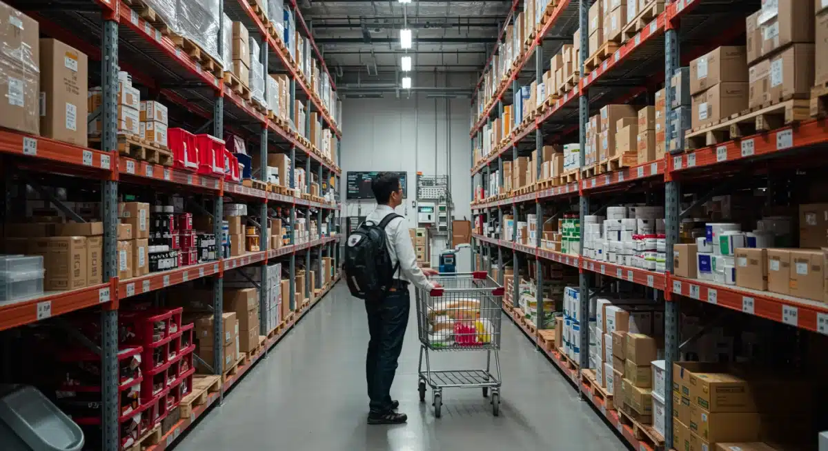 Efficient e-commerce fulfillment center showcasing optimized inventory management for holiday sales