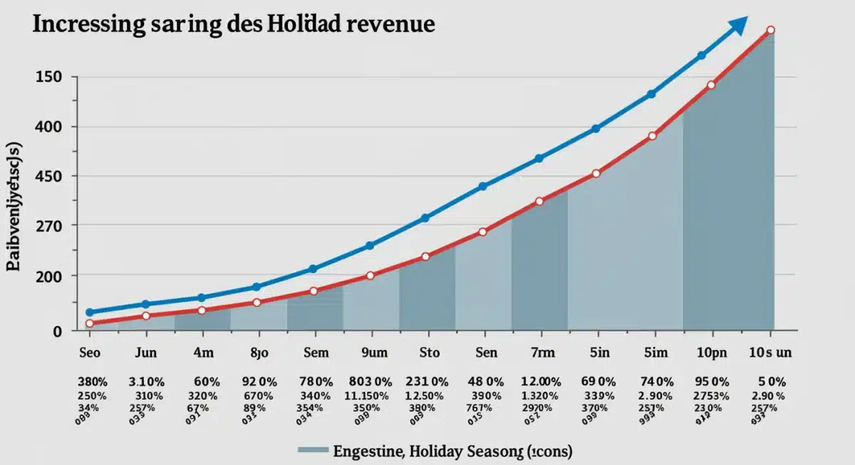 Sales trend graph showing increased revenue from early bird holiday promotions