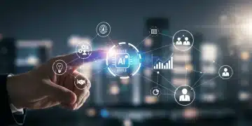 Futuristic digital network symbolizing advanced cold outreach strategies and AI integration