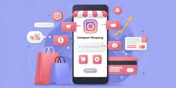 Instagram Shopping interface with product tags and e-commerce elements, symbolizing growth and discoverability.