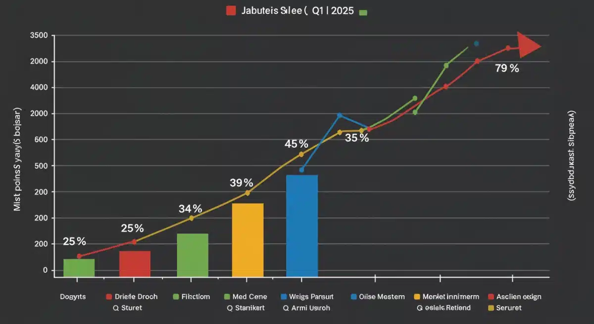 Chart showing e-commerce market share shifts Q4 2024 to Q1 2025
