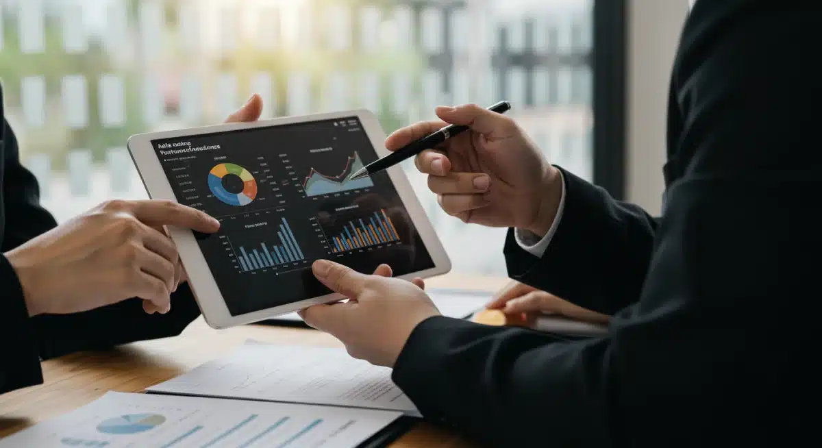 Sales manager coaching rep with personalized performance data on tablet