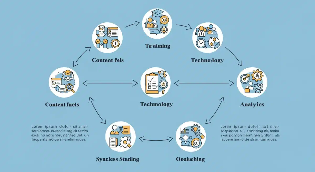 Infographic detailing the five pillars of sales enablement success