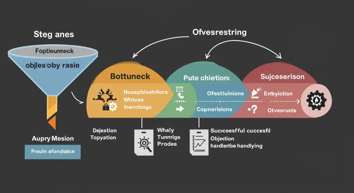 Visualizing the sales funnel and common objection points