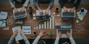 Sales team collaborating to optimize sales cycle and close deals faster