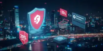 Shopify Payments shield protecting online transactions, illustrating new fraud prevention features and a 20% chargeback reduction for US sellers.