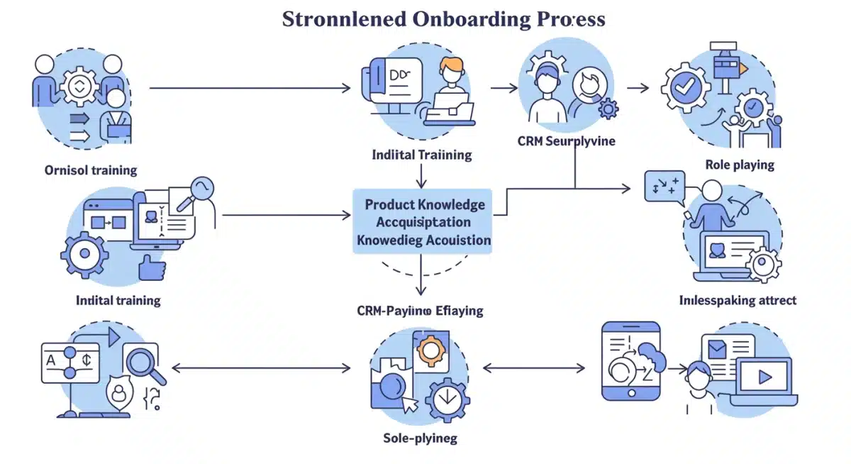 Streamlined sales onboarding process flowchart