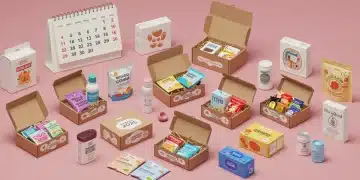 Diverse subscription boxes with products open, symbolizing growth and variety in the US retail market for 2025.
